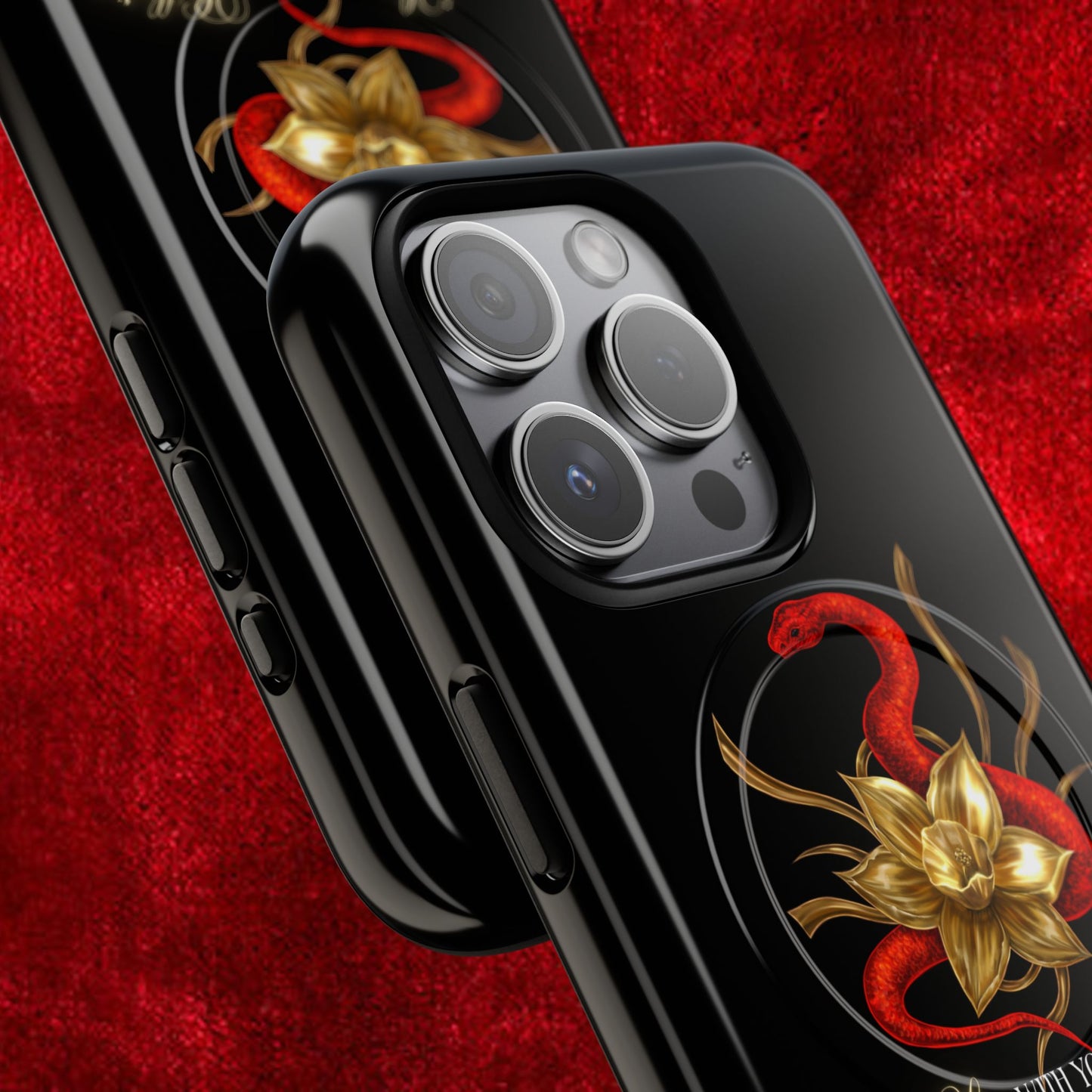 "Snake in the Garden" Tough Phone Case (Black)