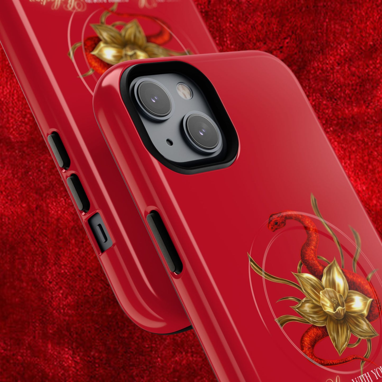 "Snake in the Garden" Tough Phone Case (Red)