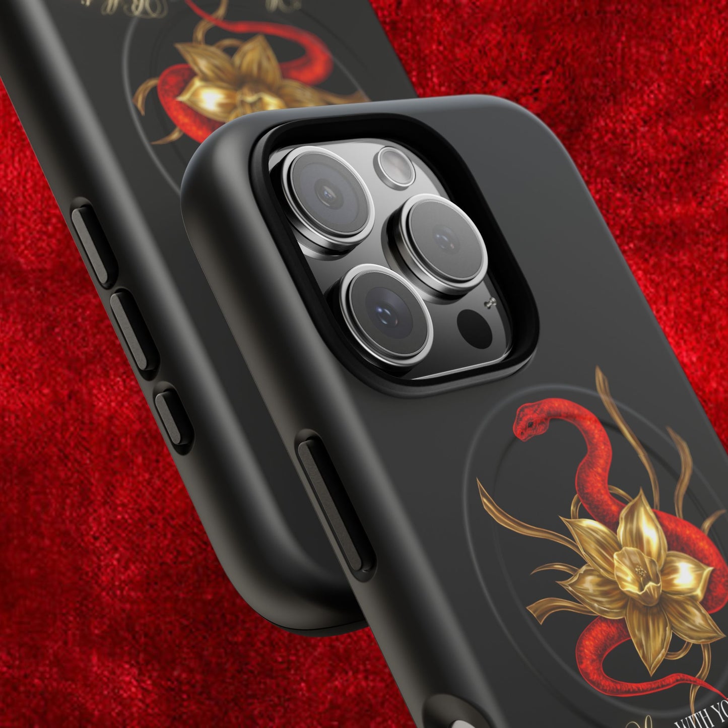 "Snake in the Garden" Tough Phone Case (Black)