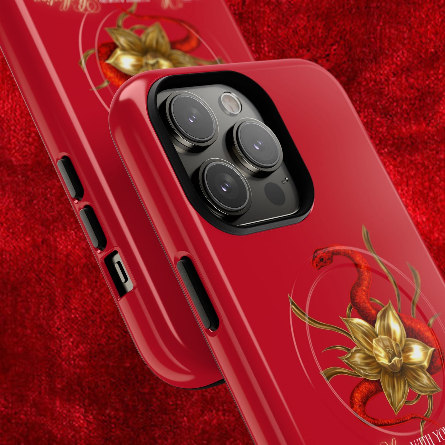 "Snake in the Garden" Tough Phone Case (Red)