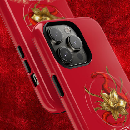 "Snake in the Garden" Tough Phone Case (Red)