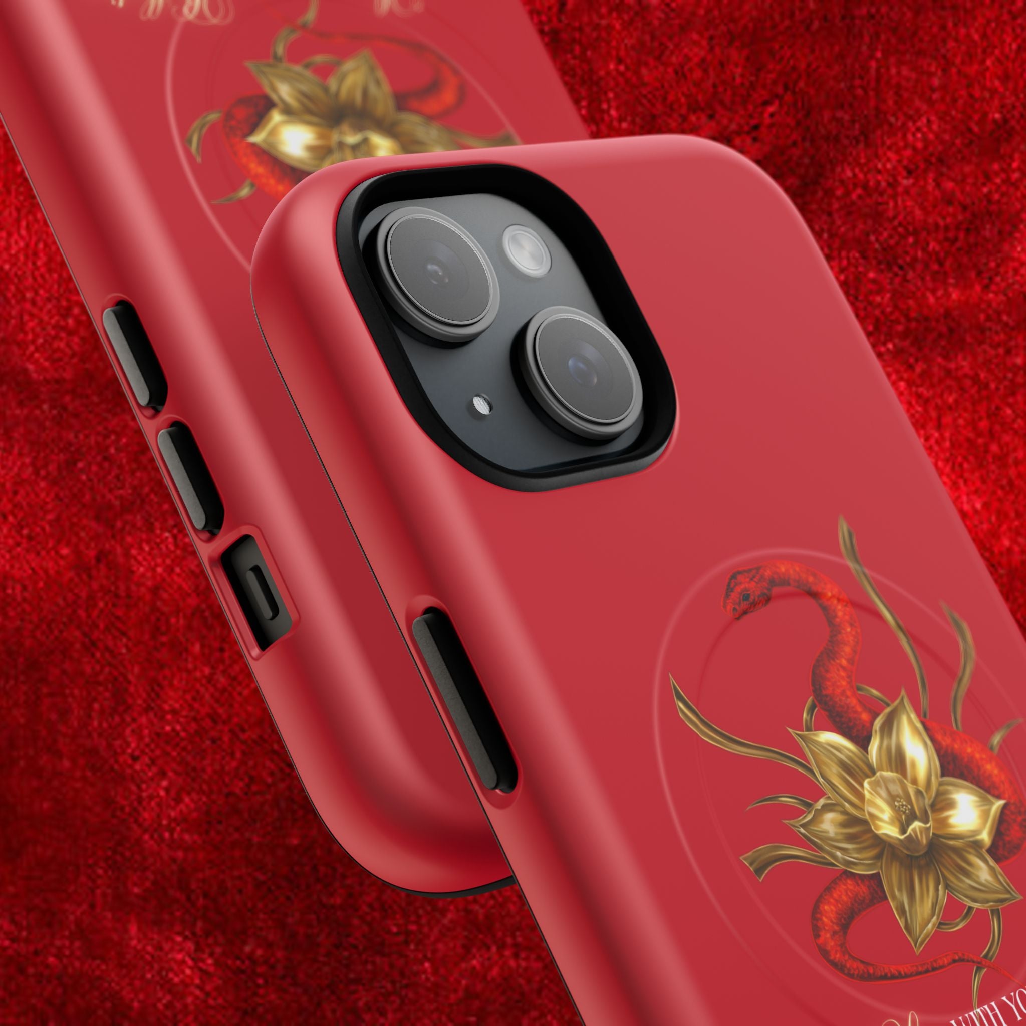 "Snake in the Garden" Tough Phone Case (Red)