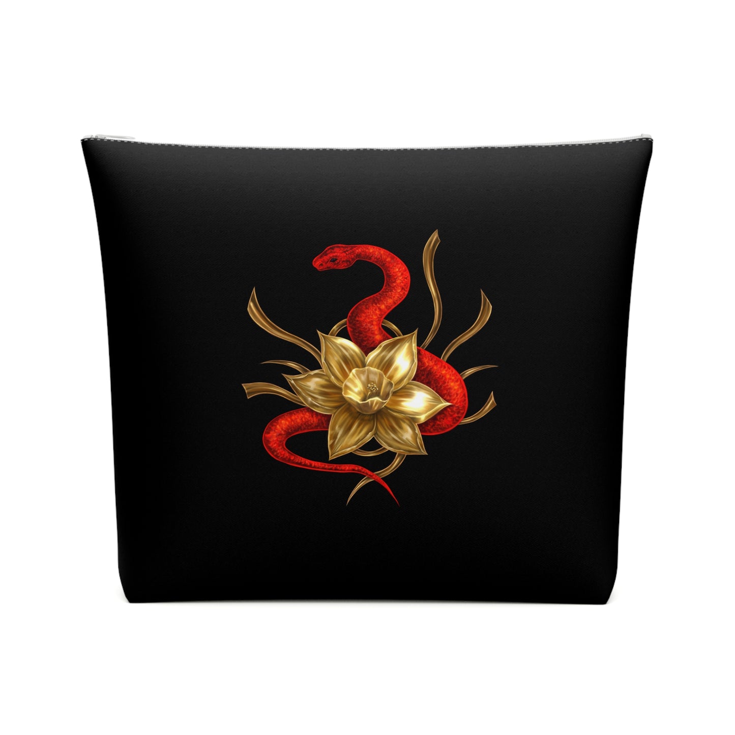 "Snake in the Garden" Cotton Cosmetic Bag