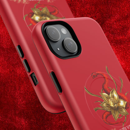 "Snake in the Garden" Tough Phone Case (Red)