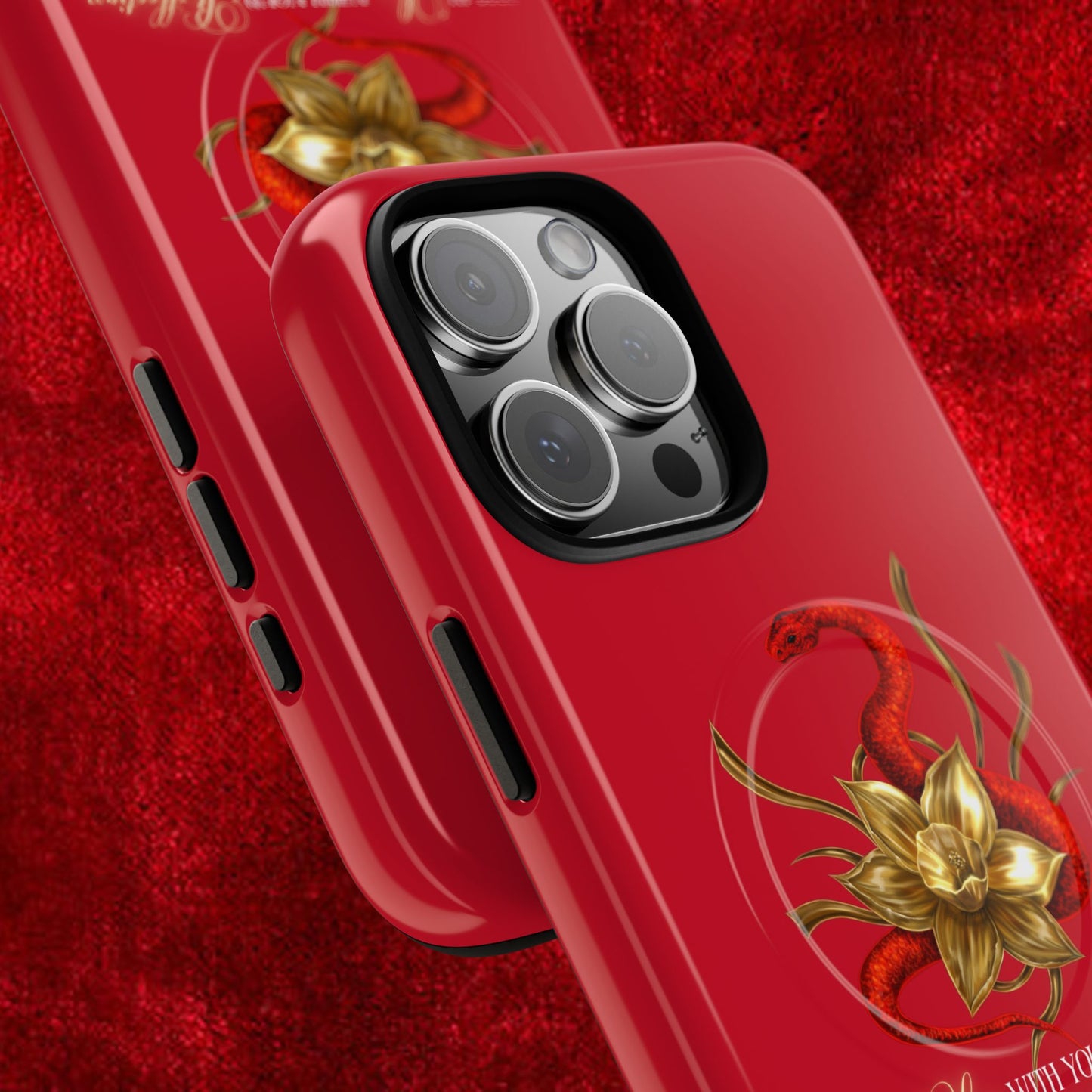 "Snake in the Garden" Tough Phone Case (Red)