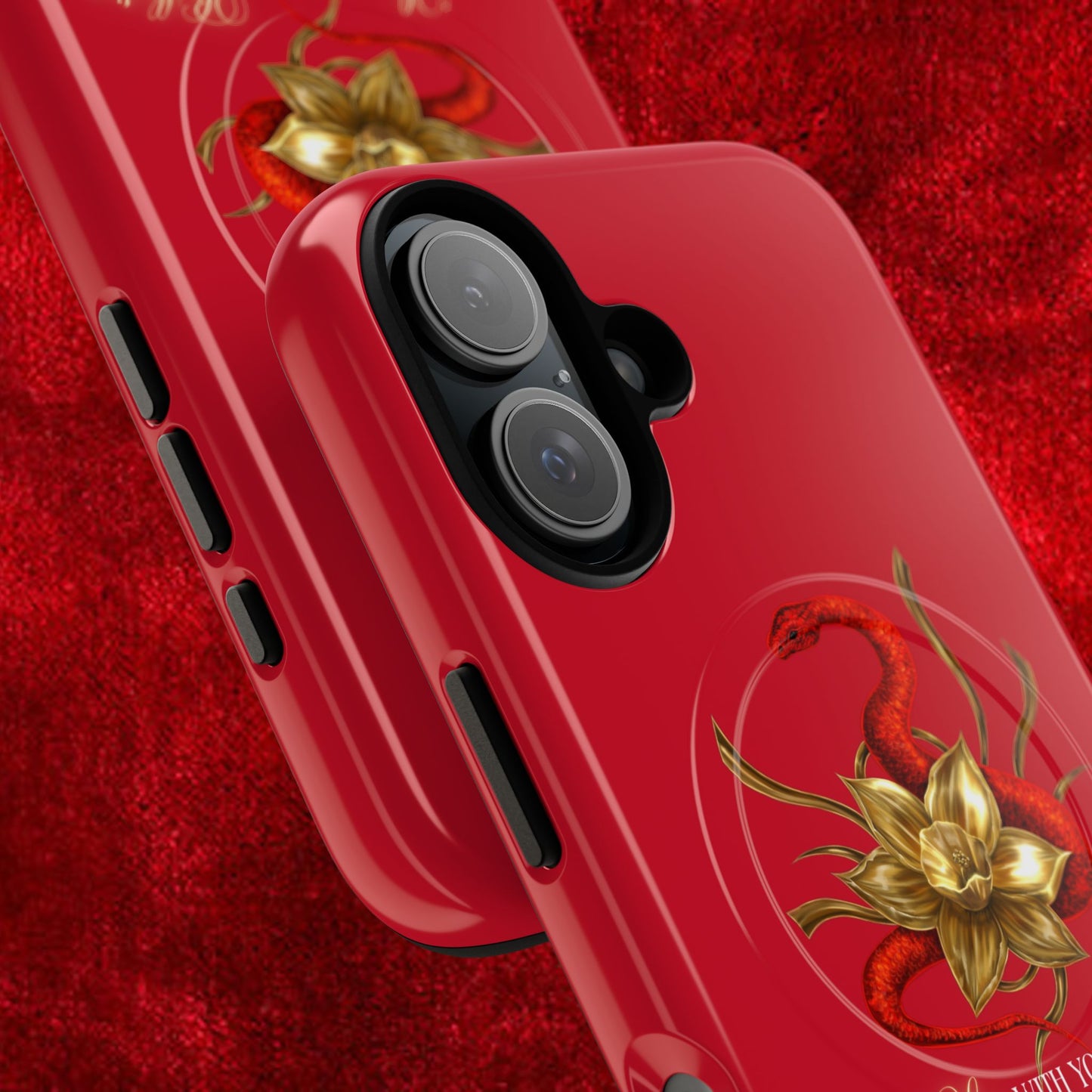 "Snake in the Garden" Tough Phone Case (Red)