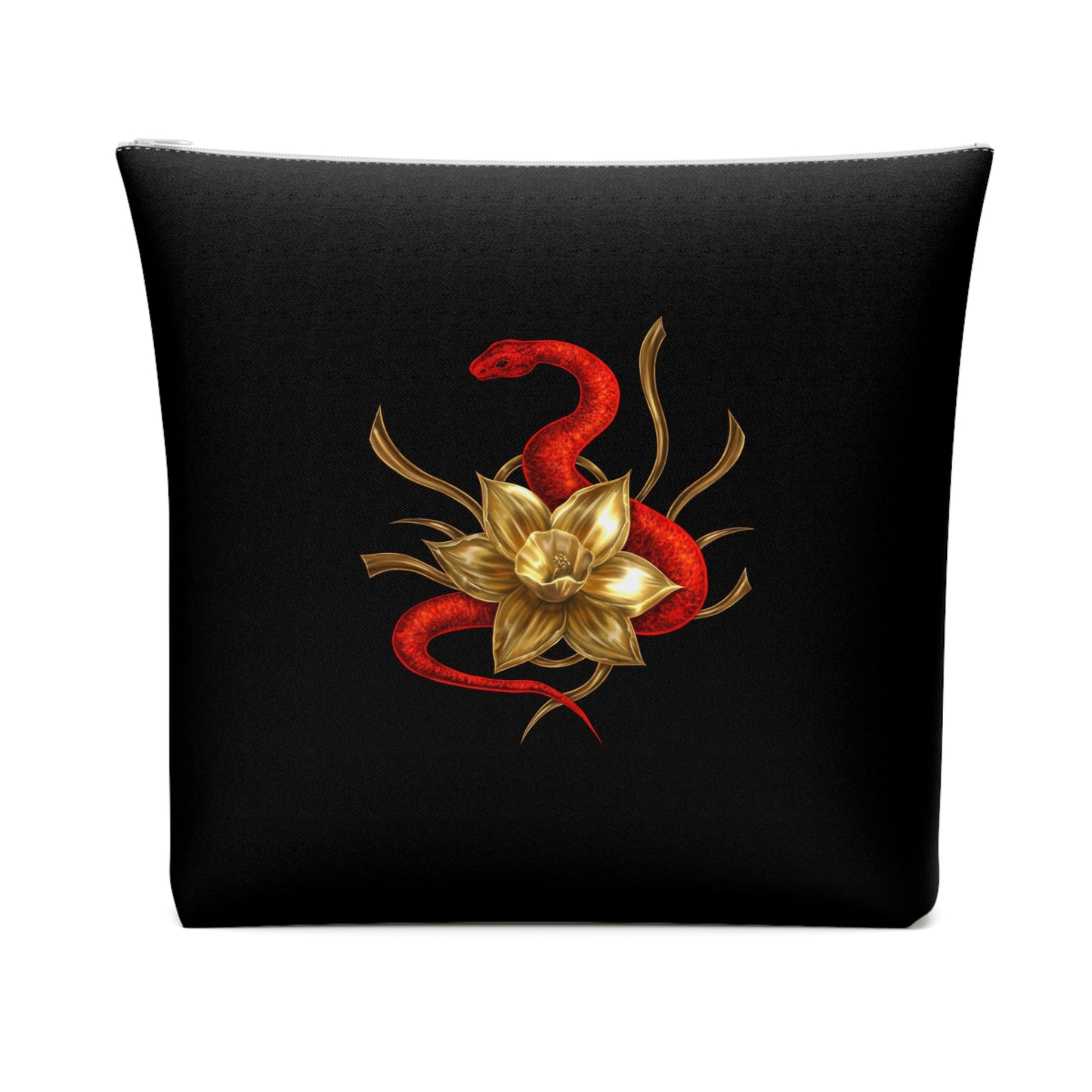 "Snake in the Garden" Cotton Cosmetic Bag