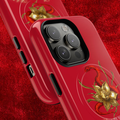 "Snake in the Garden" Tough Phone Case (Red)