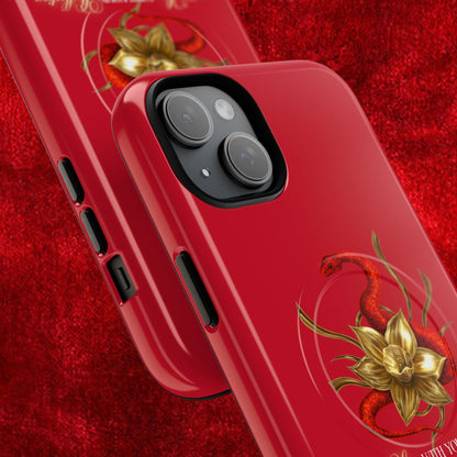 "Snake in the Garden" Tough Phone Case (Red)