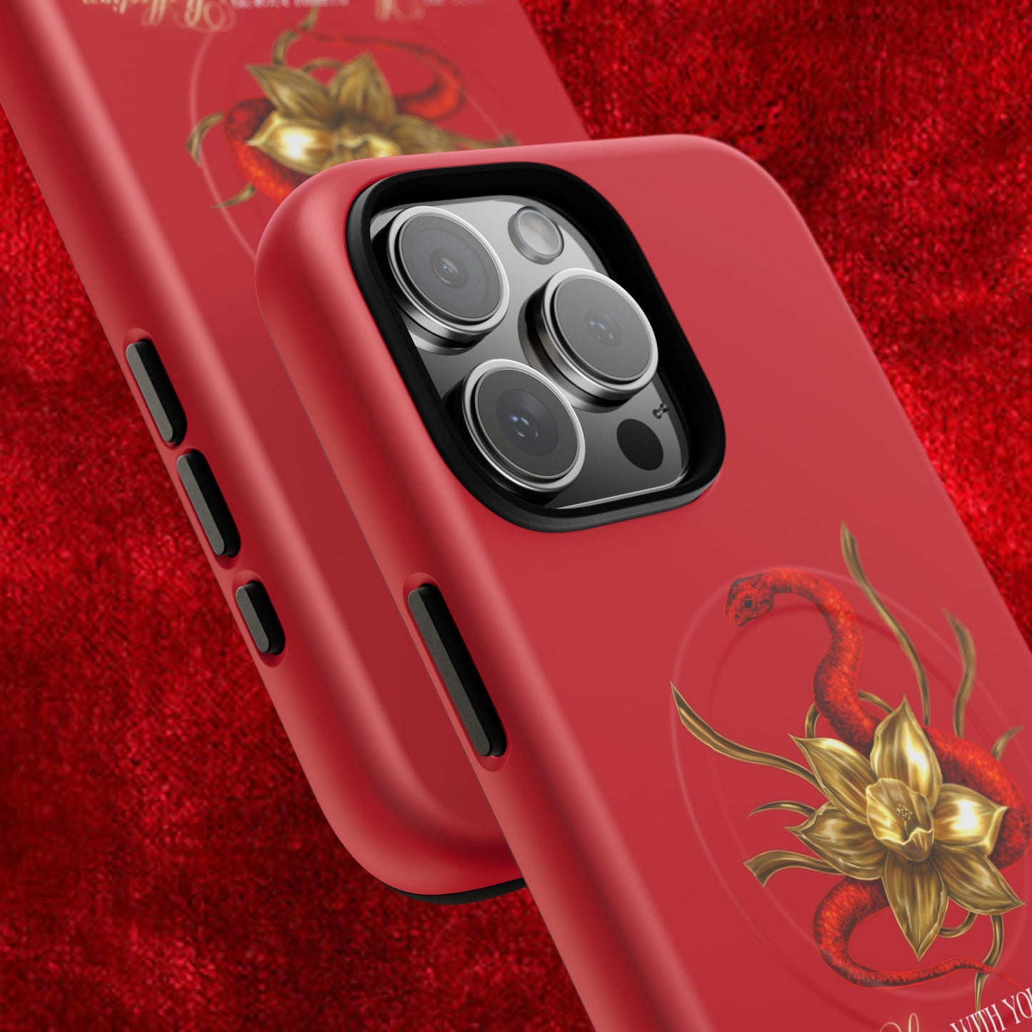 "Snake in the Garden" Tough Phone Case (Red)