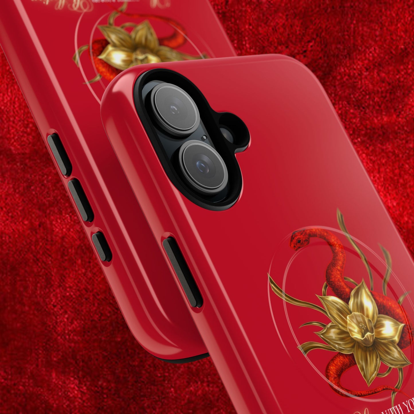 "Snake in the Garden" Tough Phone Case (Red)