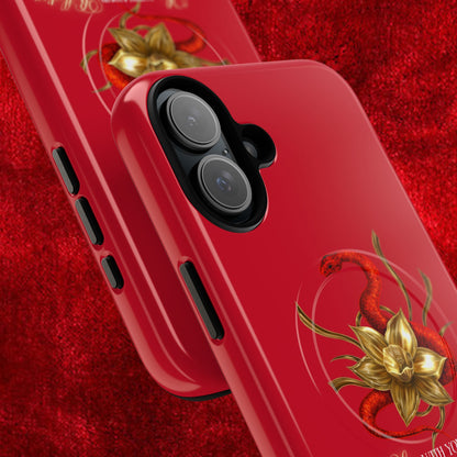 "Snake in the Garden" Tough Phone Case (Red)