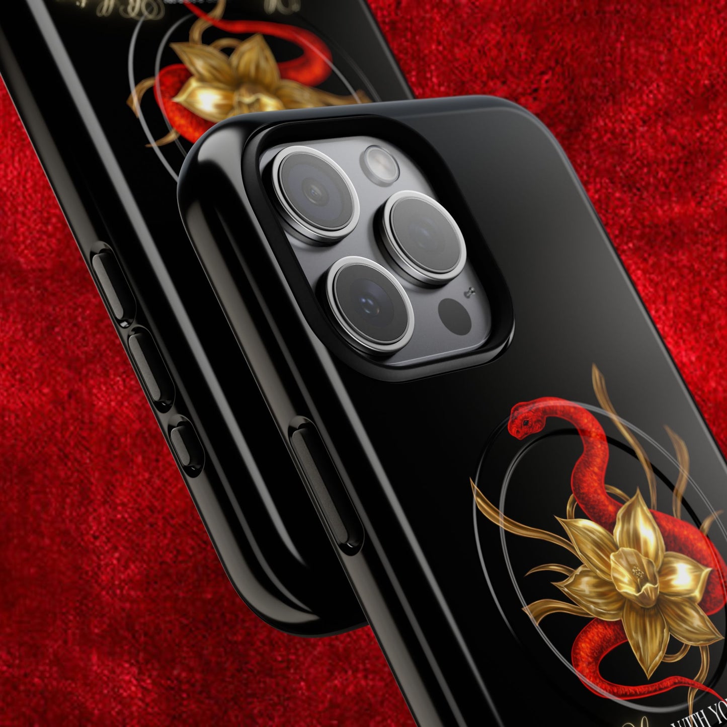 "Snake in the Garden" Tough Phone Case (Black)