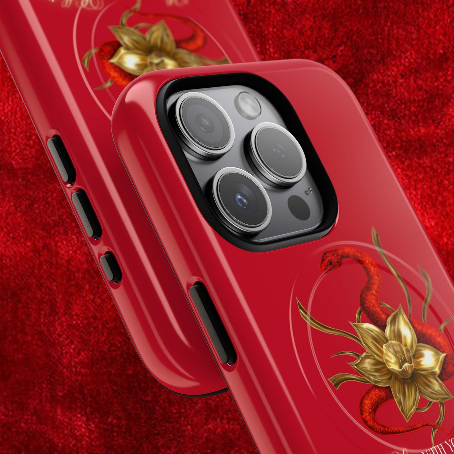 "Snake in the Garden" Tough Phone Case (Red)