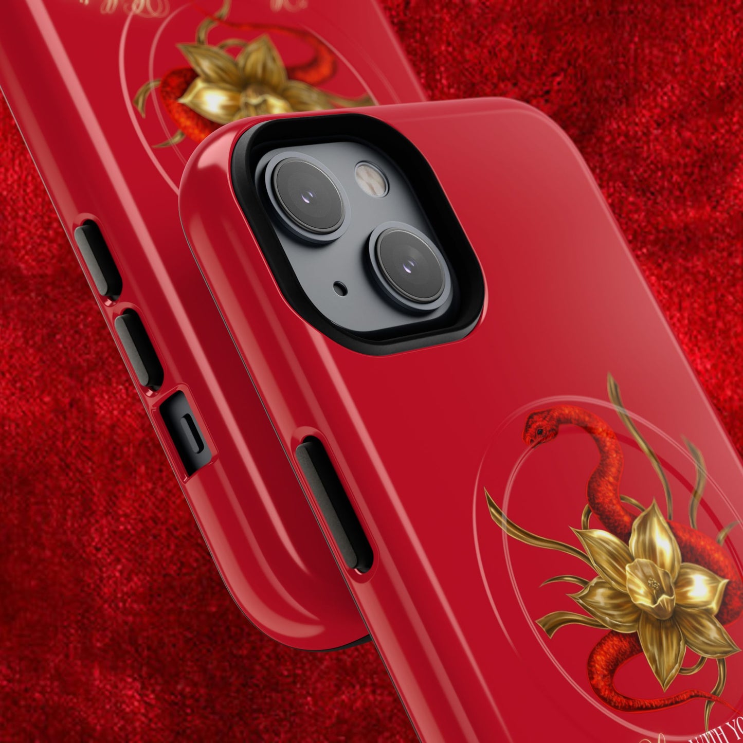 "Snake in the Garden" Tough Phone Case (Red)