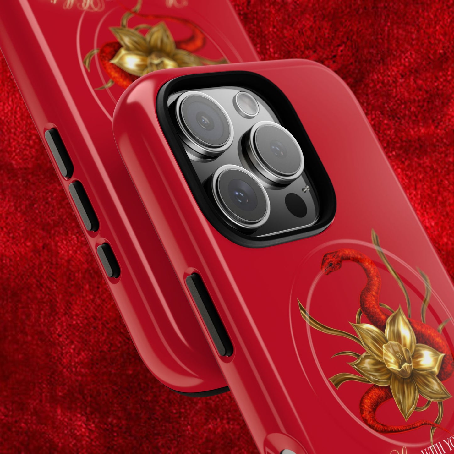 "Snake in the Garden" Tough Phone Case (Red)