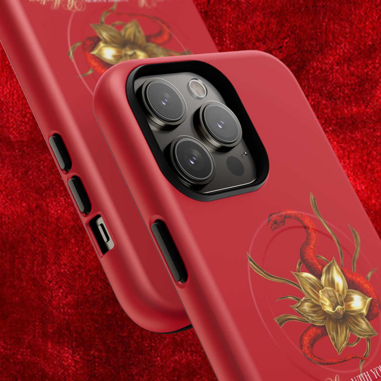 "Snake in the Garden" Tough Phone Case (Red)