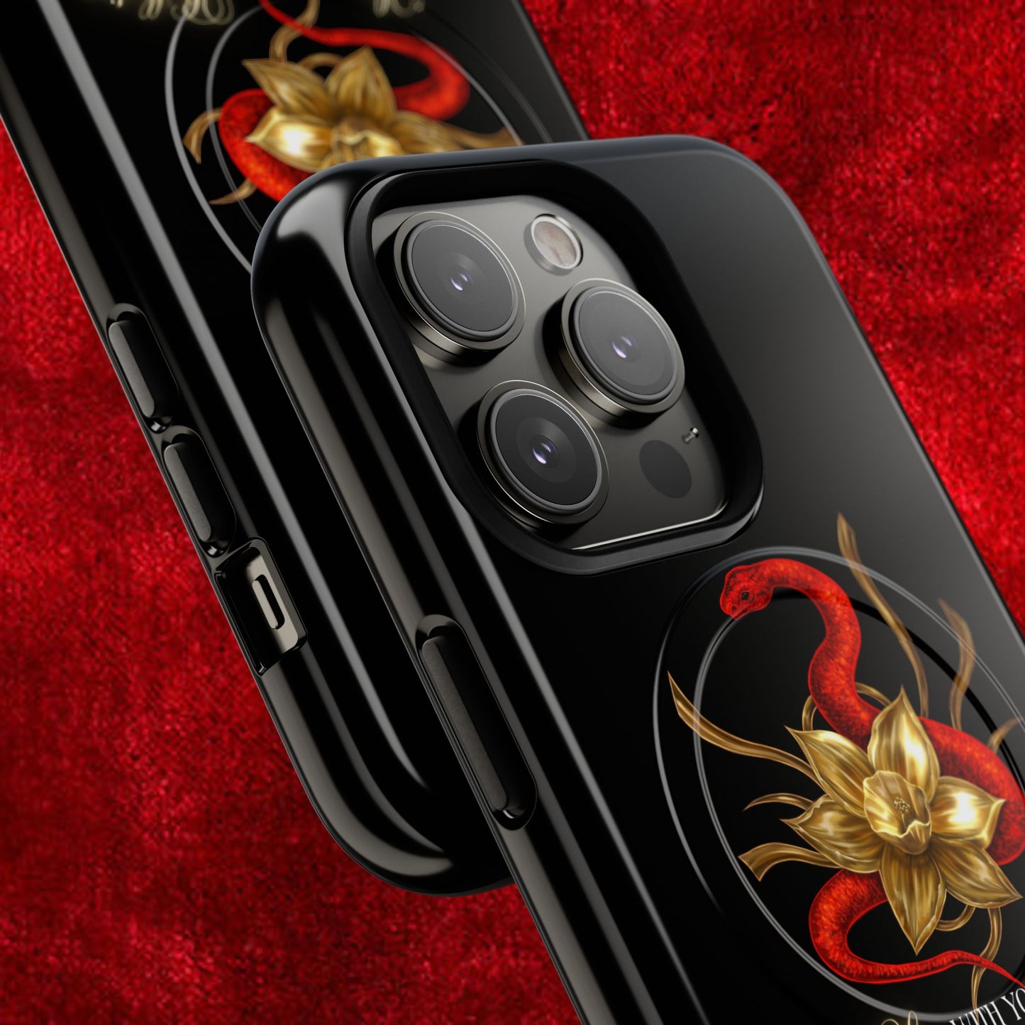 "Snake in the Garden" Tough Phone Case (Black)