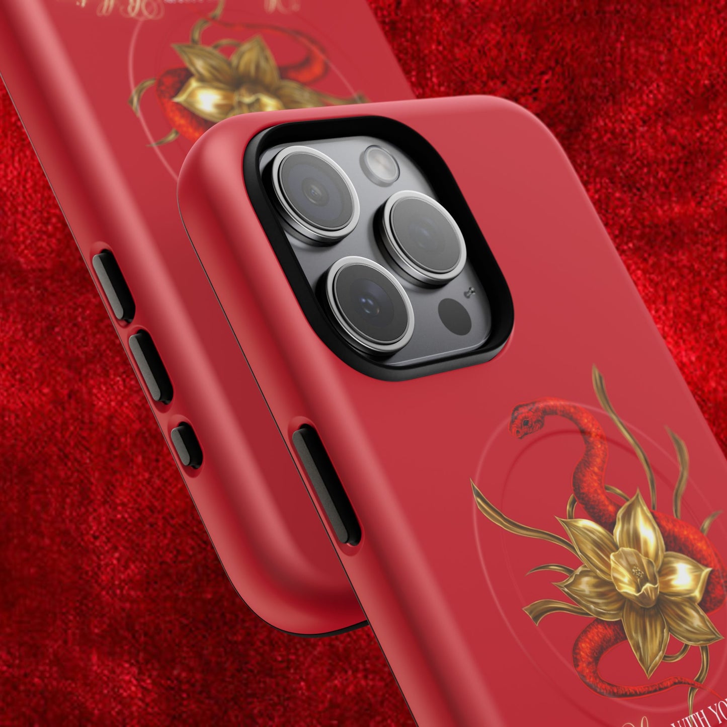 "Snake in the Garden" Tough Phone Case (Red)