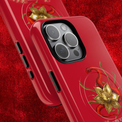 "Snake in the Garden" Tough Phone Case (Red)