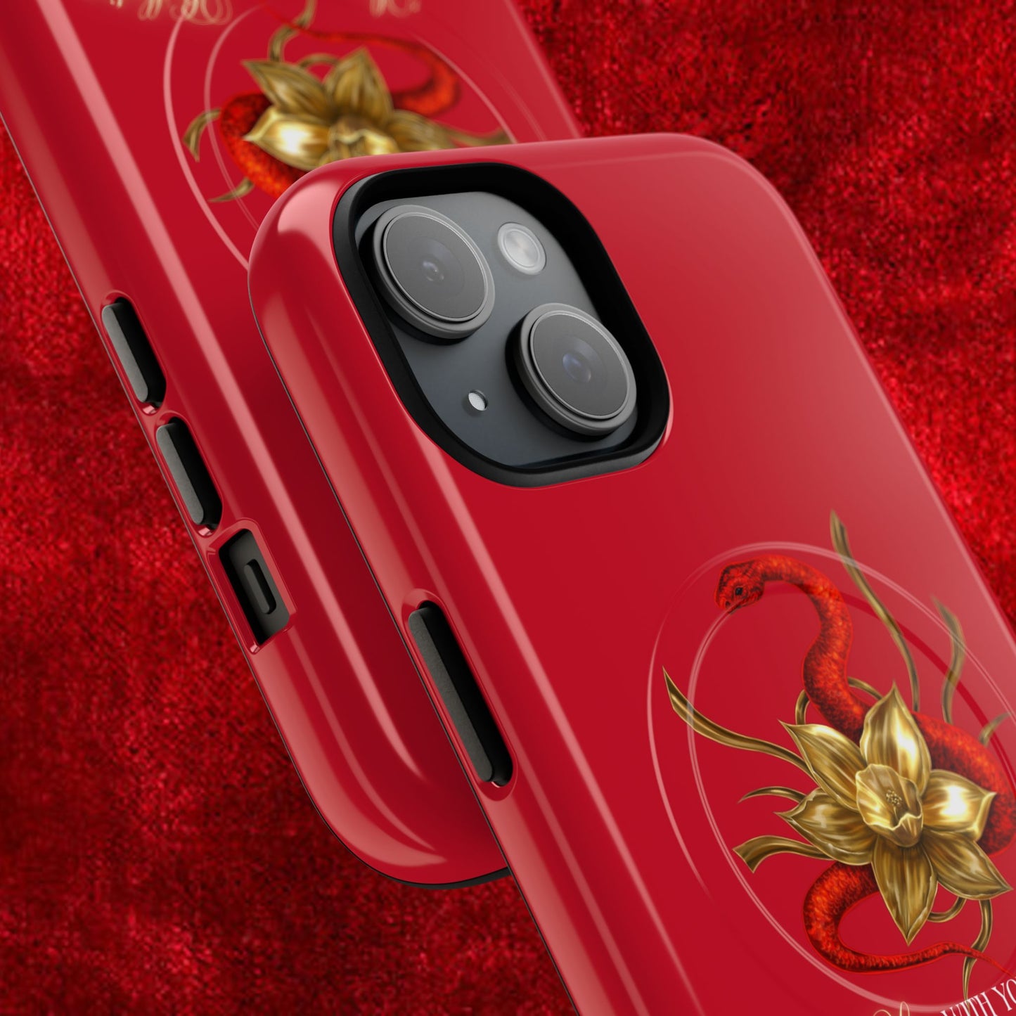 "Snake in the Garden" Tough Phone Case (Red)
