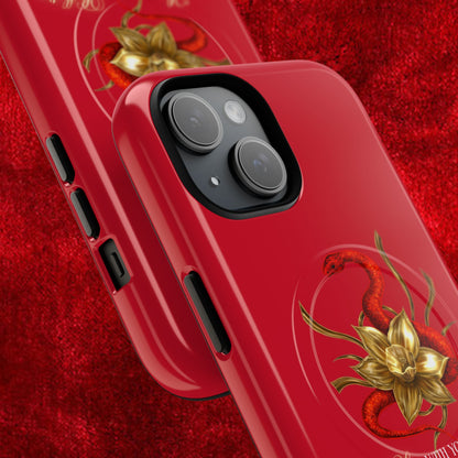 "Snake in the Garden" Tough Phone Case (Red)